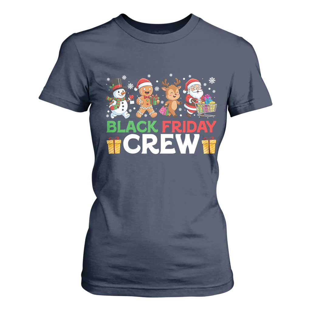 Black Friday Crew Christmas T Shirt For Women Funny Holiday Shopping Squad TS02 Navy Print Your Wear