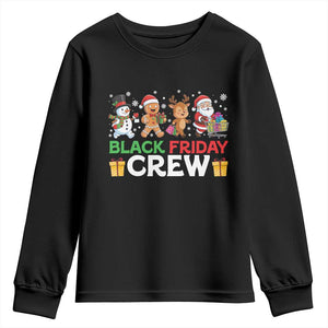 Black Friday Crew Christmas Youth Sweatshirt Funny Holiday Shopping Squad TS02 Black Print Your Wear