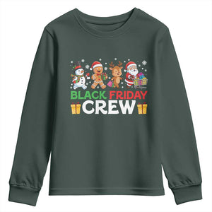 Black Friday Crew Christmas Youth Sweatshirt Funny Holiday Shopping Squad TS02 Dark Forest Green Print Your Wear