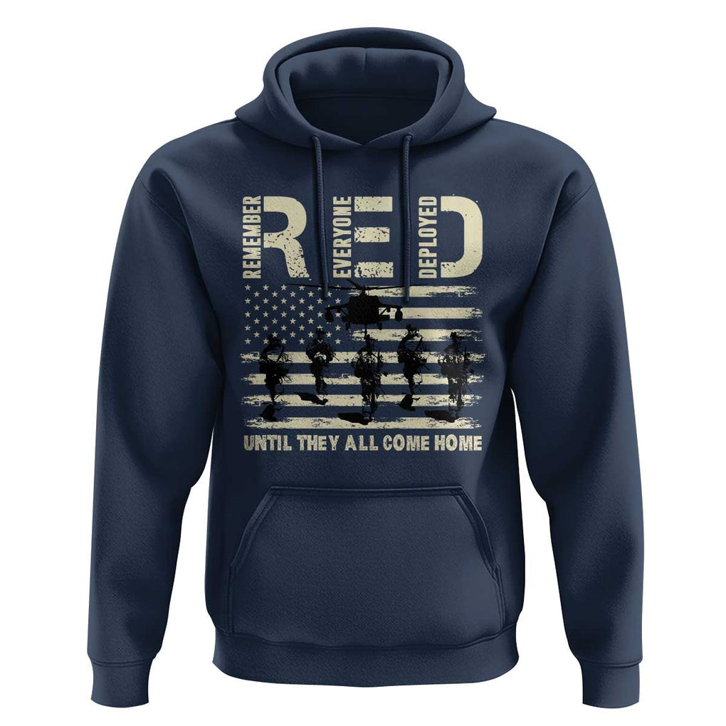 Red Friday Hoodie R.E.D Until They All Come Home Support American Troops US Flag TS02 Navy Print Your Wear