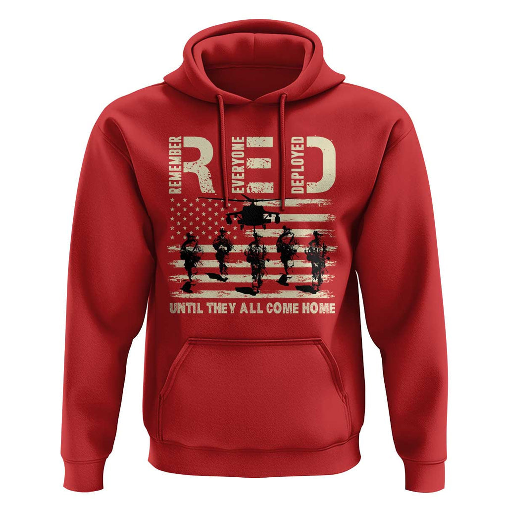 Red Friday Hoodie R.E.D Until They All Come Home Support American Troops US Flag TS02 Red Print Your Wear
