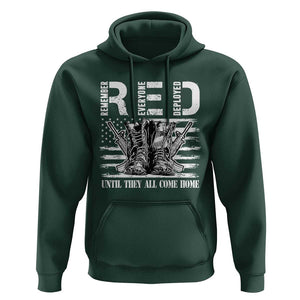 Red Friday Hoodie R.E.D Until They All Come Home Support Troops Military Combat Boots TS02 Dark Forest Green Print Your Wear