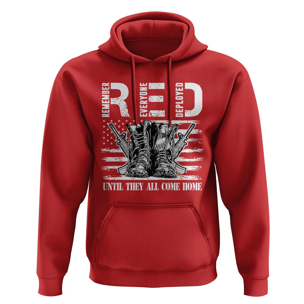 Red Friday Hoodie R.E.D Until They All Come Home Support Troops Military Combat Boots TS02 Red Print Your Wear