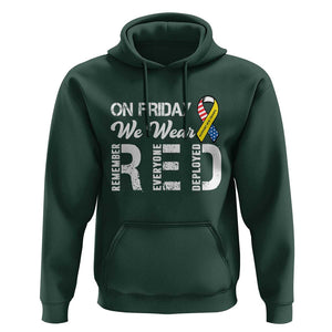 Red Friday Hoodie R.E.D On Friday We Wear Red Support American Troops TS02 Dark Forest Green Print Your Wear