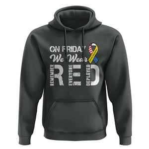 Red Friday Hoodie R.E.D On Friday We Wear Red Support American Troops TS02 Dark Heather Print Your Wear