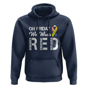 Red Friday Hoodie R.E.D On Friday We Wear Red Support American Troops TS02 Navy Print Your Wear