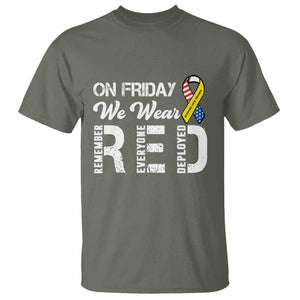 Red Friday T Shirt R.E.D On Friday We Wear Red Support American Troops TS02 Military Green Print Your Wear