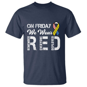 Red Friday T Shirt R.E.D On Friday We Wear Red Support American Troops TS02 Navy Print Your Wear