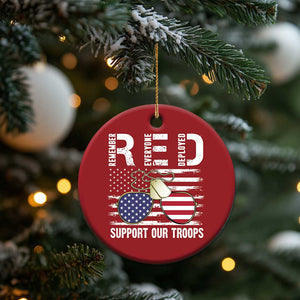 Red Friday Christmas Ornament R.E.D Remember Everyone Deployed American Flag Glasses Dog Tag TS02 Print Your Wear