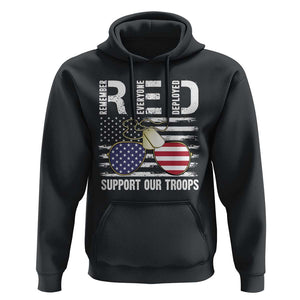 Red Friday Hoodie R.E.D Remember Everyone Deployed American Flag Glasses Dog Tag TS02 Black Print Your Wear