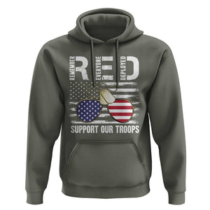 Red Friday Hoodie R.E.D Remember Everyone Deployed American Flag Glasses Dog Tag TS02 Military Green Print Your Wear