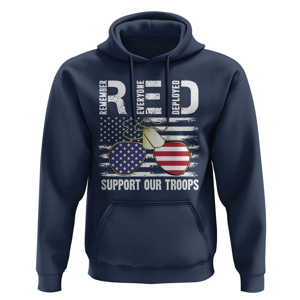 Red Friday Hoodie R.E.D Remember Everyone Deployed American Flag Glasses Dog Tag TS02 Navy Print Your Wear
