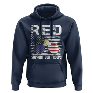 Red Friday Hoodie R.E.D Remember Everyone Deployed American Flag Glasses Dog Tag TS02 Navy Print Your Wear