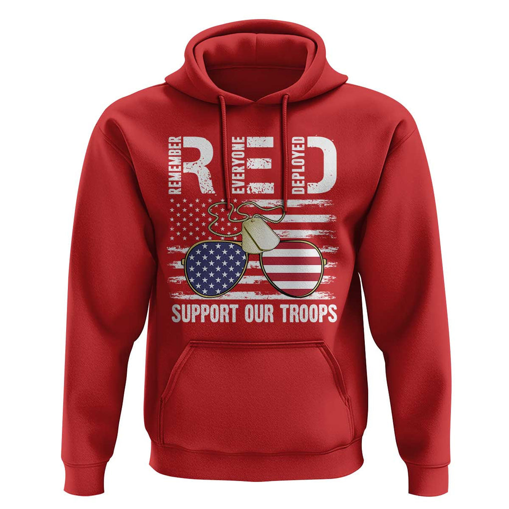 Red Friday Hoodie R.E.D Remember Everyone Deployed American Flag Glasses Dog Tag TS02 Red Print Your Wear