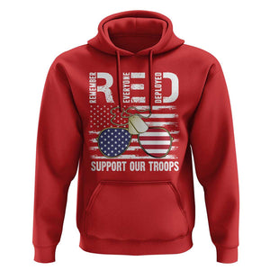 Red Friday Hoodie R.E.D Remember Everyone Deployed American Flag Glasses Dog Tag TS02 Red Print Your Wear