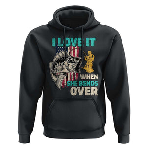 Funny Fishing Hoodie I Love It When She Bends Over Fisherman Fishing Rod TS02 Black Print Your Wear