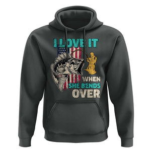 Funny Fishing Hoodie I Love It When She Bends Over Fisherman Fishing Rod TS02 Dark Heather Print Your Wear