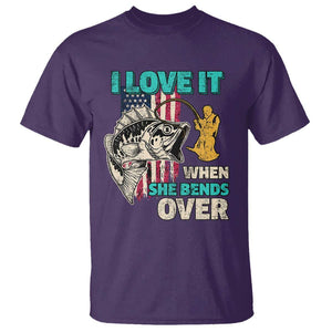 Funny Fishing T Shirt I Love It When She Bends Over Fisherman Fishing Rod TS02 Purple Print Your Wear