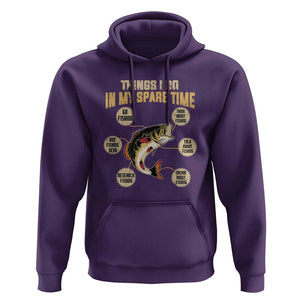 Funny Bass Fishing Hoodie Things I Do In My Spare Time Bass Fish TS02 Purple Print Your Wear