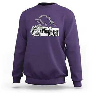 Funny Retirement Plan Fishing Sweatshirt Fisherman TS02 Purple Print Your Wear