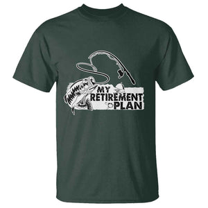 Funny Retirement Plan Fishing T Shirt Fisherman TS02 Dark Forest Green Print Your Wear