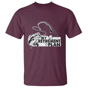Funny Retirement Plan Fishing T Shirt Fisherman TS02 Maroon Print Your Wear