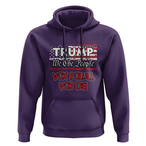 Trump 2024 Hoodie Vox Poluli Vox Dei President 45 47 Election American Flag TS02 Purple Print Your Wear
