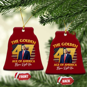 Trump 2025 Ceramic Ornament The Golden Age Of America Begins Right Now USA Flag TS02 Print Your Wear