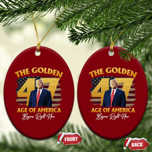 Trump 2025 Ceramic Ornament The Golden Age Of America Begins Right Now USA Flag TS02 Print Your Wear