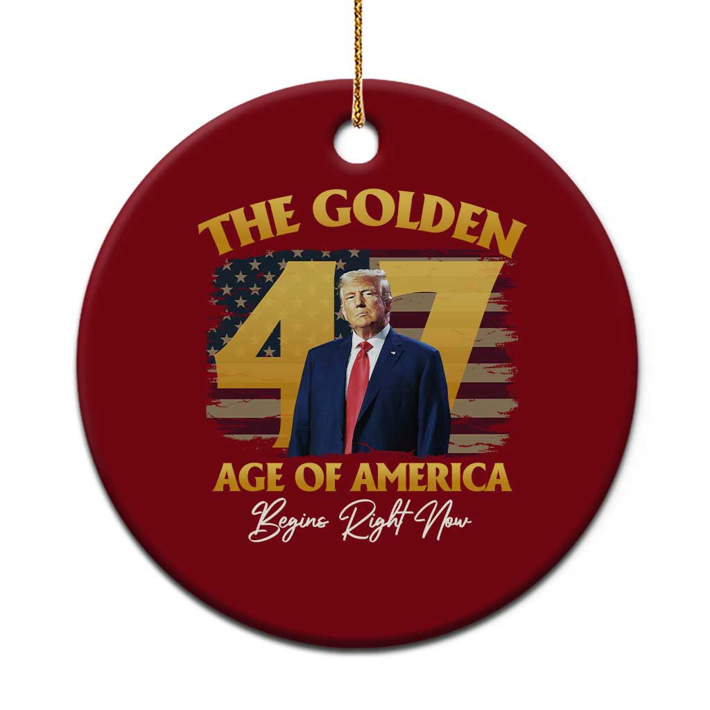 Trump 2025 Ceramic Ornament The Golden Age Of America Begins Right Now USA Flag TS02 1pc Red Print Your Wear