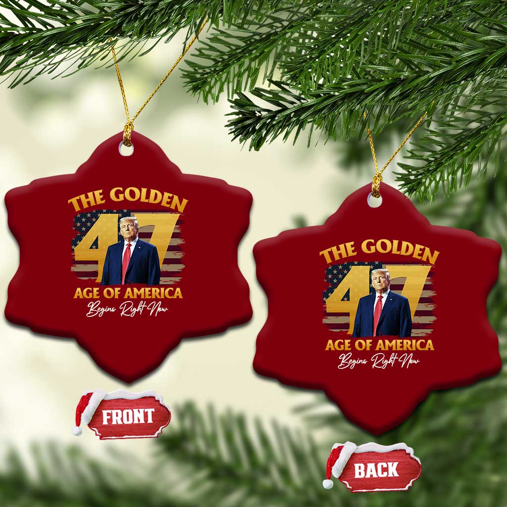Trump 2025 Ceramic Ornament The Golden Age Of America Begins Right Now USA Flag TS02 Print Your Wear