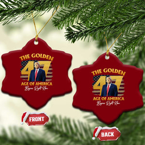 Trump 2025 Ceramic Ornament The Golden Age Of America Begins Right Now USA Flag TS02 Print Your Wear