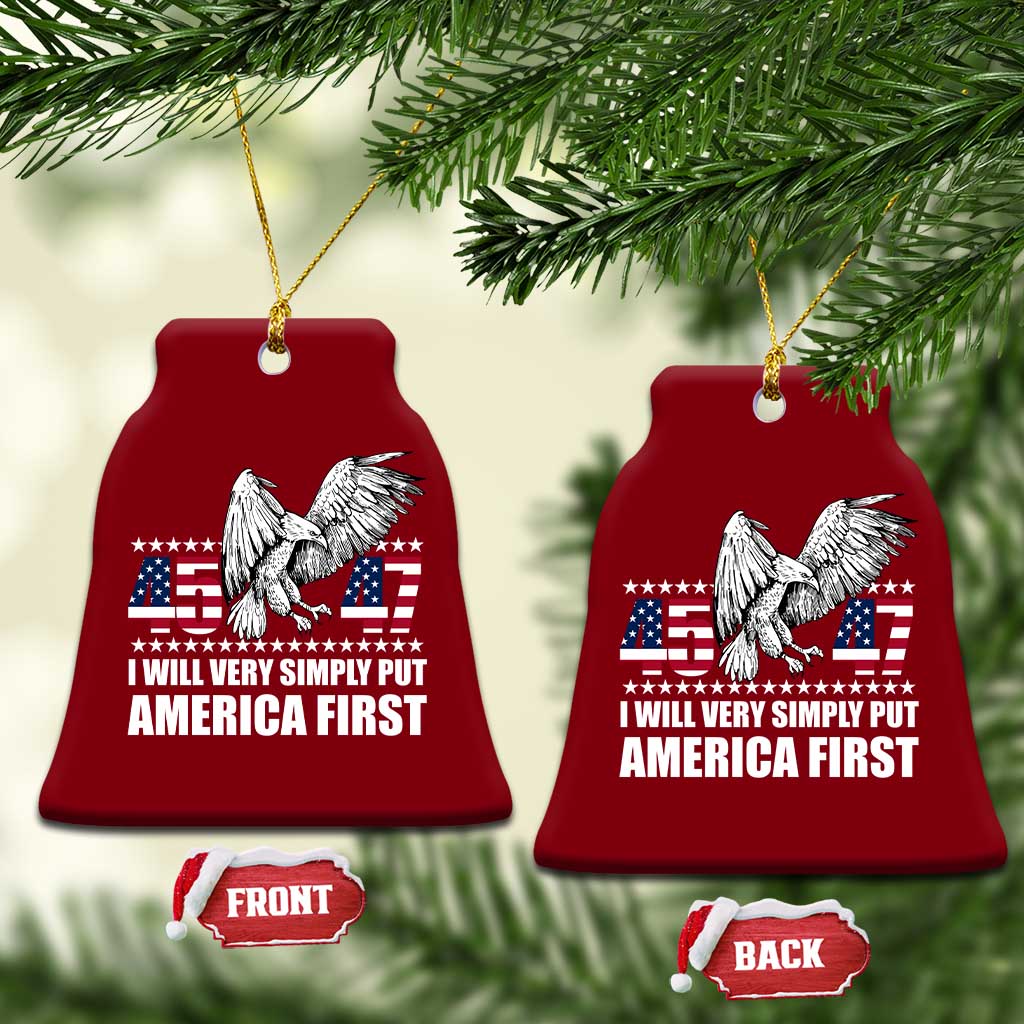 Trump 2025 Ceramic Ornament I Will Very Simply Put America First 47Th President TS02 Print Your Wear