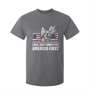 Trump 2025 T Shirt For Kid I Will Very Simply Put America First 47Th President TS02 Charcoal Print Your Wear