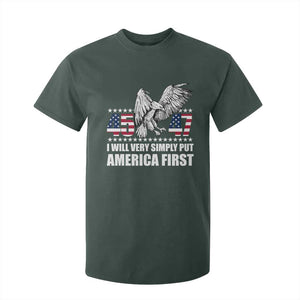 Trump 2025 T Shirt For Kid I Will Very Simply Put America First 47Th President TS02 Dark Forest Green Print Your Wear