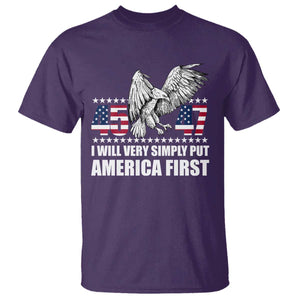 Trump 2025 T Shirt I Will Very Simply Put America First 47Th President TS02 Purple Print Your Wear