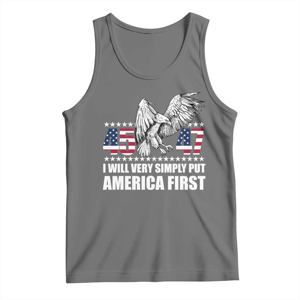 Trump 2025 Tank Top I Will Very Simply Put America First 47Th President TS02 Black Heather Print Your Wear
