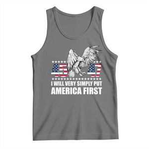 Trump 2025 Tank Top I Will Very Simply Put America First 47Th President TS02 Black Heather Print Your Wear