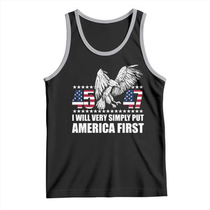 Trump 2025 Tank Top I Will Very Simply Put America First 47Th President TS02 Black Athletic Heather Print Your Wear