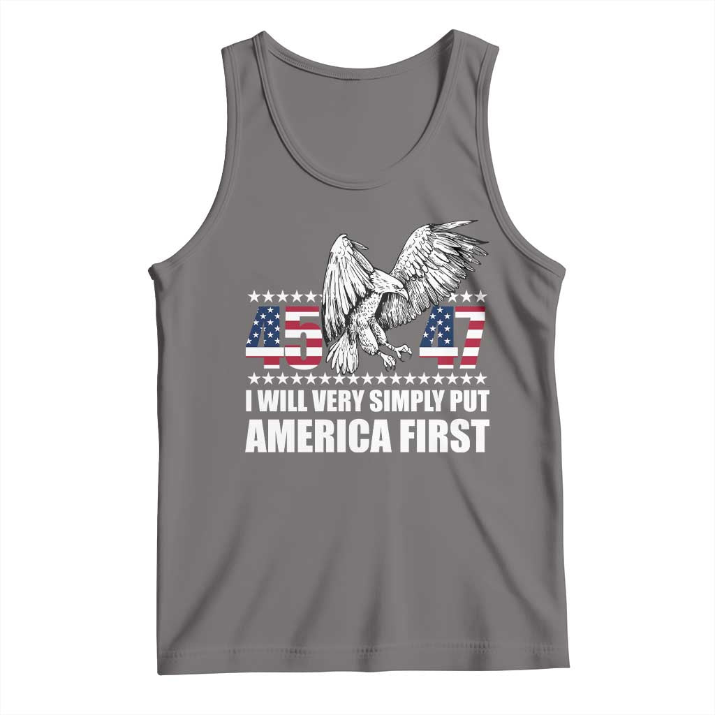 Trump 2025 Tank Top I Will Very Simply Put America First 47Th President TS02 Deep Heather Print Your Wear