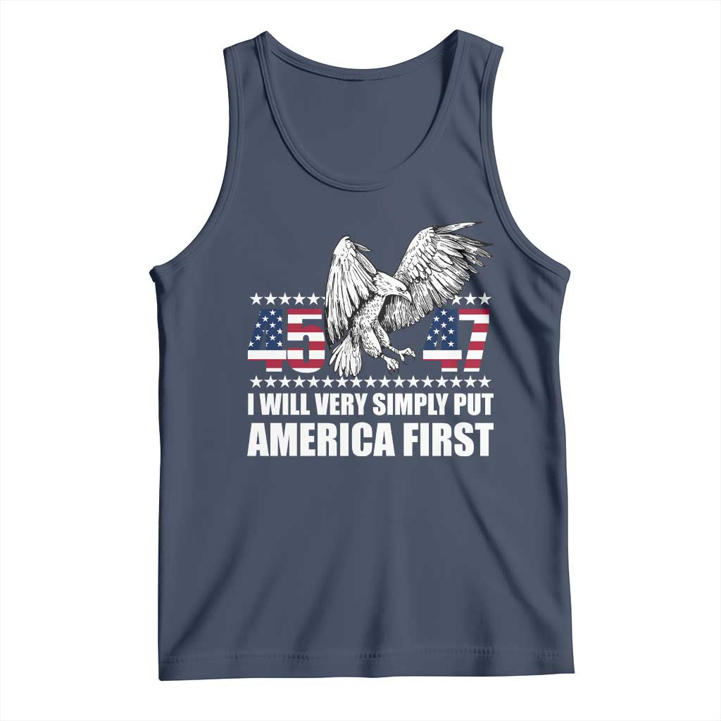 Trump 2025 Tank Top I Will Very Simply Put America First 47Th President TS02 Navy Print Your Wear