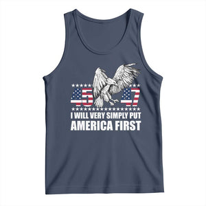 Trump 2025 Tank Top I Will Very Simply Put America First 47Th President TS02 Navy Print Your Wear