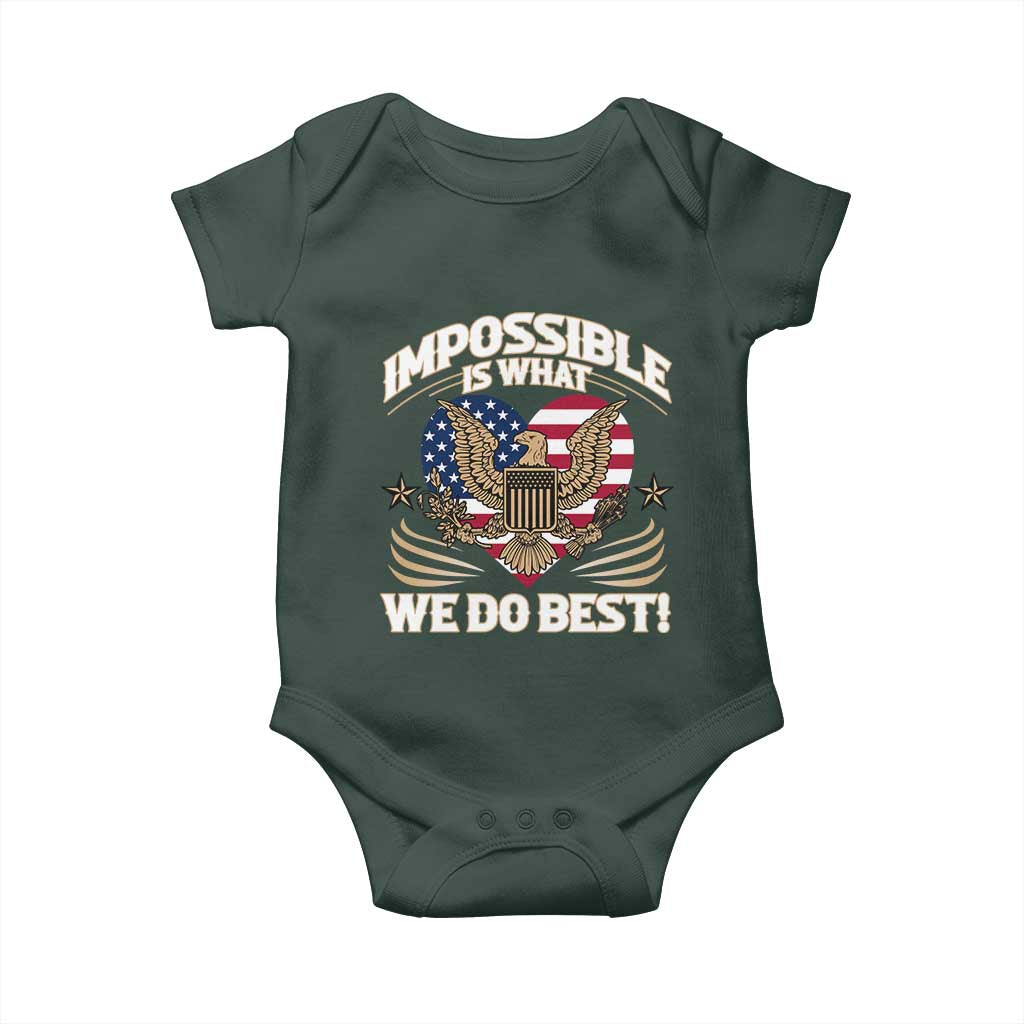 Trump 2025 Baby Onesie Impossible Is What We Do Best Eagle 47th President Inauguration TS02 Print Your Wear