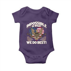 Trump 2025 Baby Onesie Impossible Is What We Do Best Eagle 47th President Inauguration TS02 Purple Print Your Wear