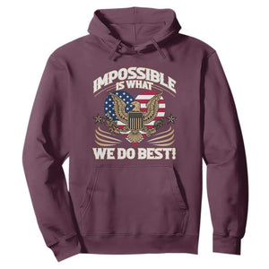 Trump 2025 Hoodie Impossible Is What We Do Best Eagle 47th President Inauguration TS02 Maroon Print Your Wear