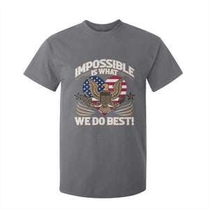 Trump 2025 T Shirt For Kid Impossible Is What We Do Best Eagle 47th President Inauguration TS02 Charcoal Print Your Wear