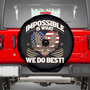 Trump 2025 Spare Tire Cover Impossible Is What We Do Best Eagle 47th President Inauguration TS02 Black Print Your Wear