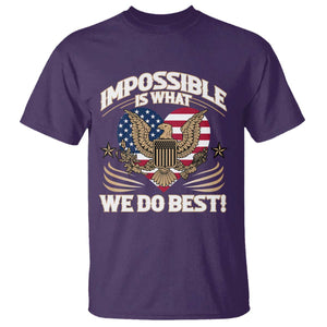 Trump 2025 T Shirt Impossible Is What We Do Best Eagle 47th President Inauguration TS02 Purple Print Your Wear