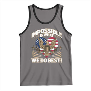Trump 2025 Tank Top Impossible Is What We Do Best Eagle 47th President Inauguration TS02 Deep Heather Black Print Your Wear