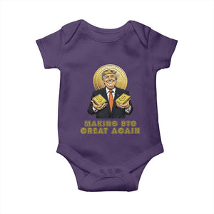 Trump Bitcoin Baby Onesie Make BTC Great Again Meme Coin Crypto TS02 Purple Print Your Wear